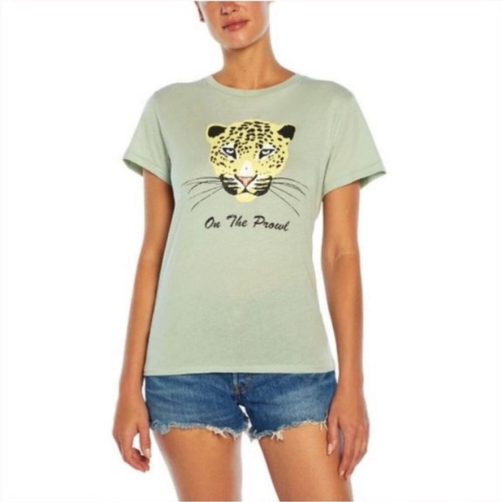 Wildfox Light Green Jaguar On the Prowl Keke Shirt Size Small